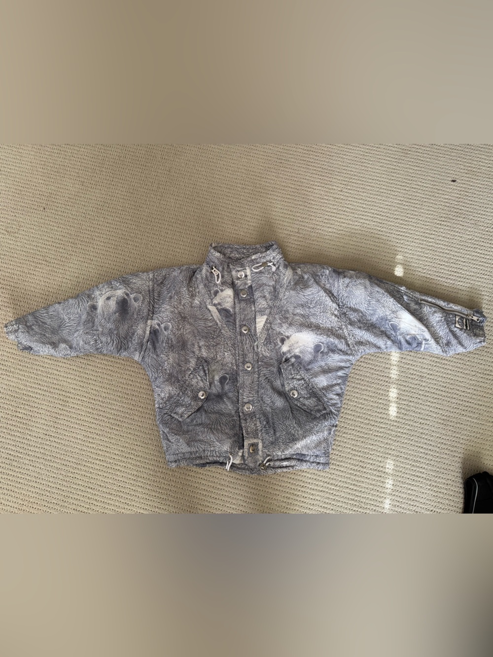 Vintage Ellesse made in Italy Snow Ski Coat with Polar Bear Pattern